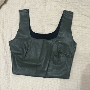 Commando Faux Leather Squareneck Crop Top